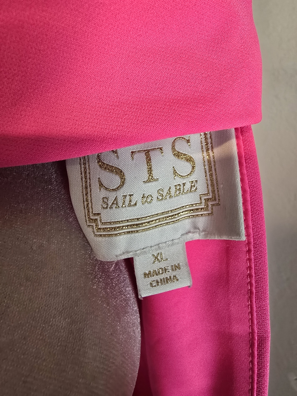 Sail to Sable Women’s Pink hydra cowl Neck Shift Dress Lined Button XL - Picture 8 of 9